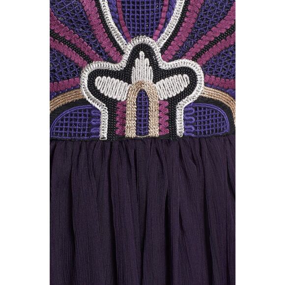 FREE PEOPLE LOTUS POND EMBELLISHED FIT & FLARE DRESS PURPLE NWOT Sz:XS Ret$400 - Picture 6 of 8